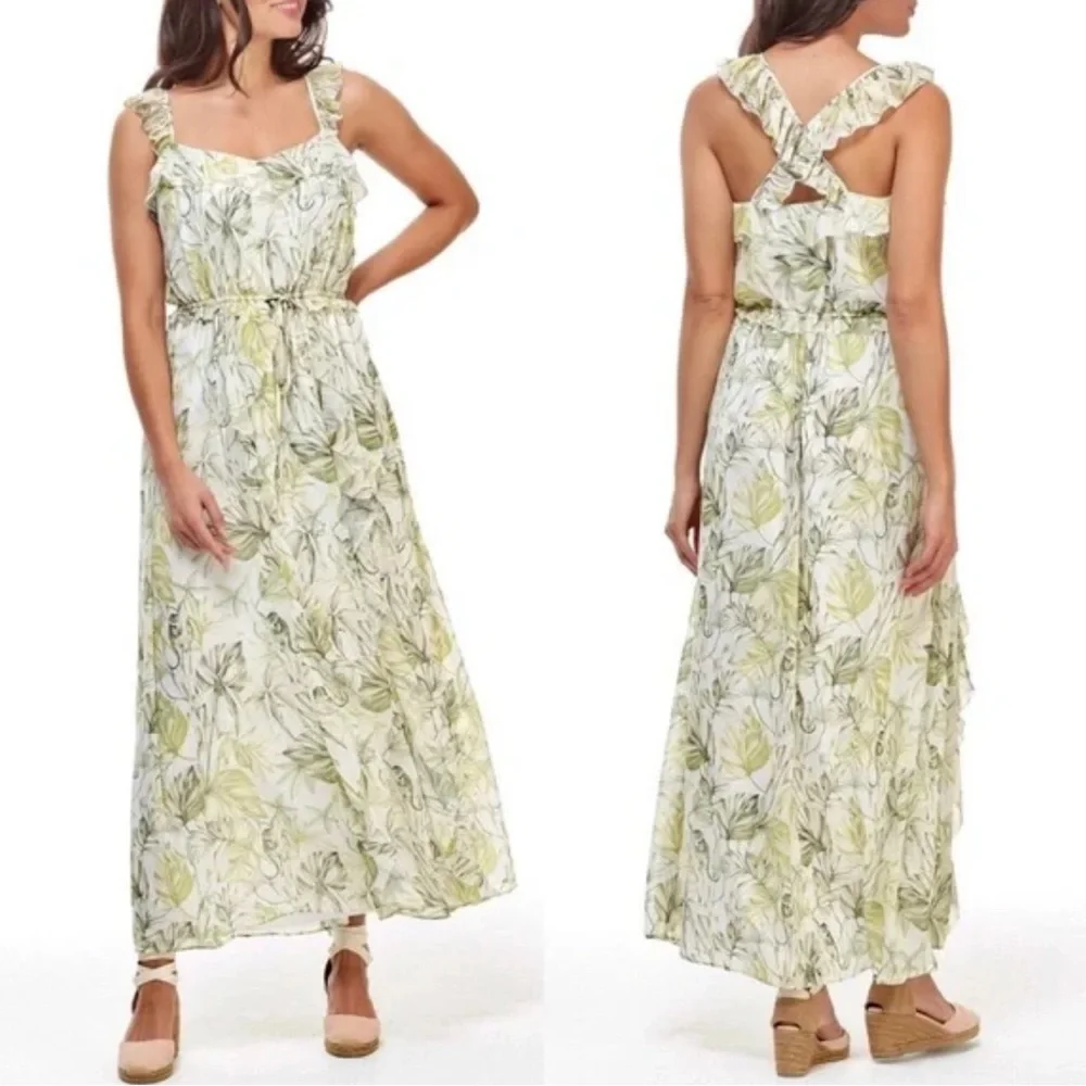 NWT Gal Meets Glam Cheryl Green Tropical Print Dress - Size 4 - Picture 1 of 11